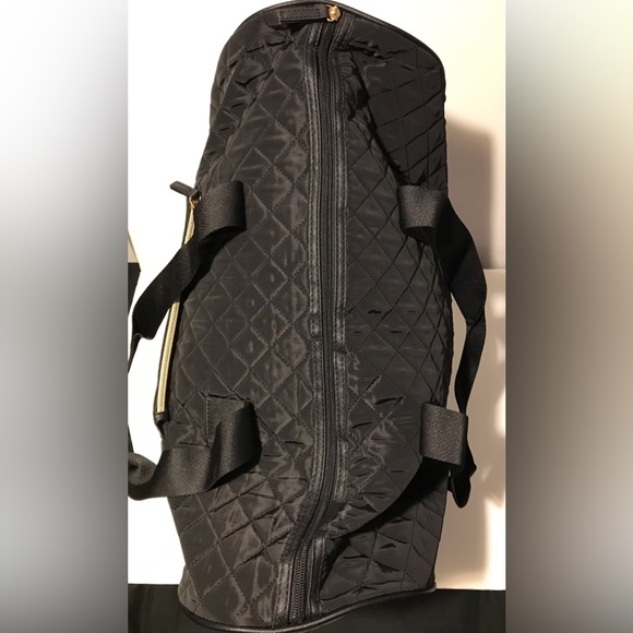 Vintage Womens DSW QUILTED WEEKENDER Duffle Bag Black Limited Tote Kors Coach Lv - Picture 5 of 16